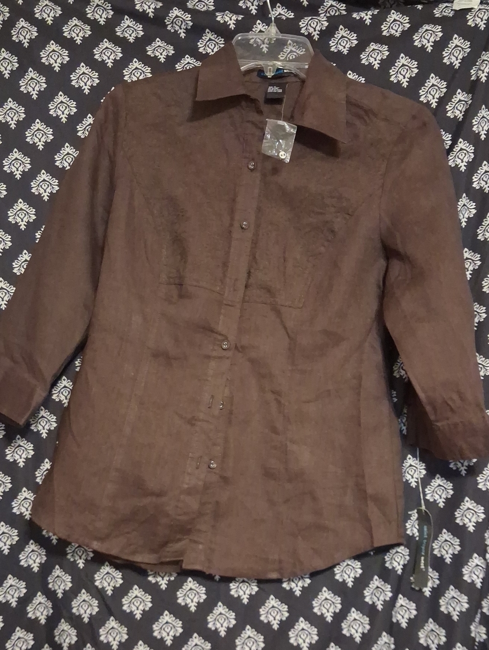 Saint Tropez West Brown Button-Down Casual Shirt